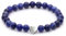 Echtes Sodalith Edelstein Armband mit 6mm Perlen und Edelstahlherz - verschiedene Längen - Heilstein Schutzstein Talisman Glücksbringer Geschenk (Sodalith, 16CM)