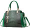 NICOLE & DORIS Elegante Handtaschen Damen Schultertaschen Kroko Henkeltasche Lackleder Frauen Umhängetasche Mittelgroß Tote Handtasche mit Anhänger Grün