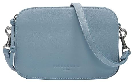 Liebeskind Berlin Umhängetasche Luka – Cross-Body Bag aus Leder mit verstellbaren Schulterriemen – kleine Schultertasche, Fächer mit Reißverschluss – Shoulder Bag, 14.5 x 20.5 x 7 cm,Blue Heaven