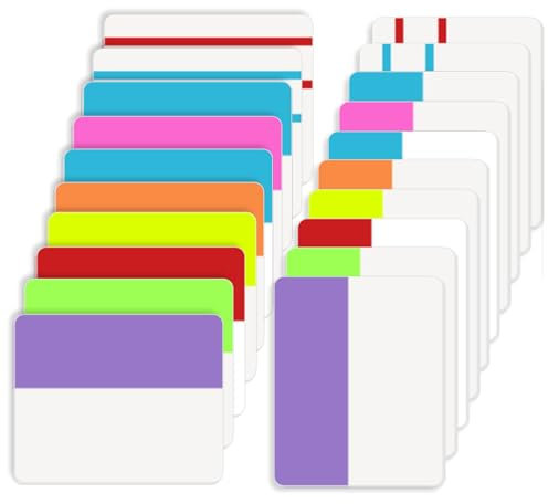 Yuanchu 600 Pcs 2 Inch Sticky Index Tabs, Colored Page Markers Repositionable Page Tabs Flags Page Divider Tabs for Notes Binders Books File Folders (30 Sets 10 Colors)