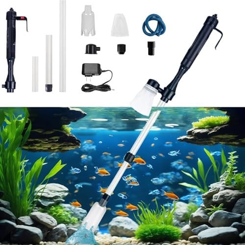RUYICZB Mulmsauger Aquarium Elektrisch, Aquarium Sauger, Aquarium Wasserwechsel Sandreiniger Aquarium Reinigungsset Für Wasserwechsel Sandwaschen Wasserfilterung Und Wasserumwälzung,Adapter