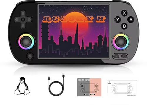 RG40XX H Console di gioco portatile retrò, 64G Linux 64-bit sistema 4 bit schermo IPS console di gioco supporta 5G WiFi Bluetooth, regalo per bambini e adulti (senza giochi)