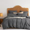 Lanqinglv Housse de Couette 220 x 240 cm Coton Gris foncé,Unie Parure de Lit 2 Personnes avec Fermeture Éclair,Certifié Oeko-TEX Housse de Couette avec 2 Taies d'oreiller 65x65 cm