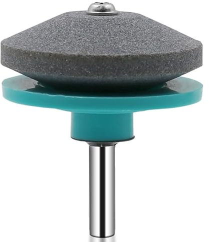 Nvzi-c 6-Piece Lawn Mower Blade Sharpener, wear-Resistant Sharpener, Grinding Head, Wind Turbine Sharpener, Brown Corundum Grinding Stone Lawn Mower Balancer (Green)