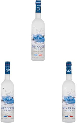 GREY GOOSE Premium French Vodka, 40% ABV, 70cl / 700ml, Made in France using natural ingredients (Pack of 3)