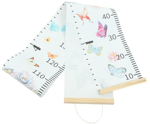 LOLIPPYY Wachstumstabelle Kinderzimmer Hängende Höhenmesslatte Mit Schmetterlingsmotiv Robustes Farbechtes Material Wanddekoration Für Babys Und Kinder Einfache Wandmontage