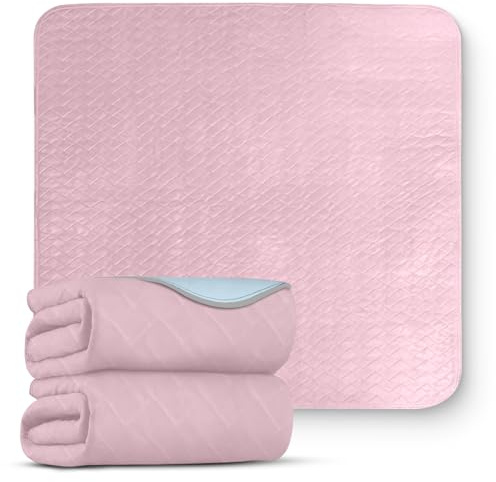 2 x Washable Incontinence Bed Pads Pink 85x90cm, Single Bed, No Tucks | Incontinence Bed Sheets, Absorbent, Reusable, 1 Pack of 2