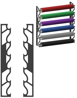 Support De Rangement Mural Pour Rouleaux De Tissu, Support De Rangement Mural Noir Pour 6 Rouleaux De Vinyle Et De Teinte De Voiture, Support En Métal, Outil De Rangement Robuste En Vinyle - Grand Sup