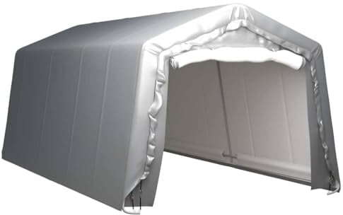 Lagerzelt, Mehrzweckzelt, Zeltgarage, Offene Tür Design, UV-beständig+wetterfest, Gerätehaus für Werkzeuge und Geräten, 300 x 600 x 240 cm, PE, Verzinkter Stahl