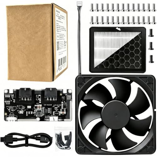 Kit de ventilateur d'échappement externe original en bambou P2S avec filtre pour imprimante 3D Bambu Lab P2S, mise à niveau du flux d'air actif – Réduit les COV et les fumées, améliore la filtration