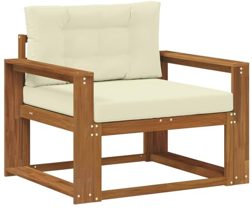vidaXL Outdoor Mittelsofa Massivholz Akazie Natur, Akazienholz Mittelsofa, Langlebige Lounge für den Außenbereich, Modernes Terrassensitzmöbel, Stylische Garten-Couch, Wetterfeste Möbel