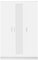 Reflect - 3 Door MIRROR Wardrobe with 4 Shelves and Handing Rail for Bedroom (H: 180cm x W: 113cm x D: 47cm) (White Gloss/Matt White)