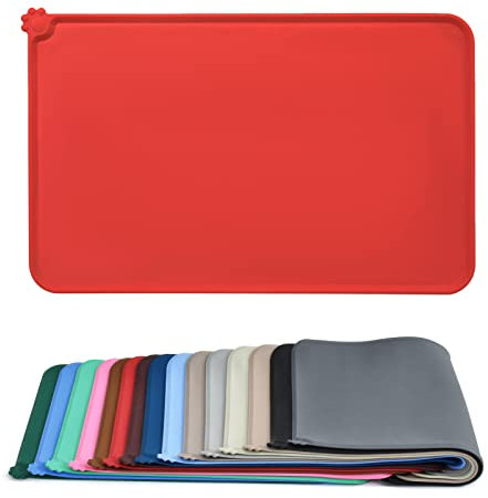 AUDWUD Tapis d'alimentation en Silicone imperméable pour Chiens et Chats,Tapis antidérapant pour gamelles d'animaux,Tapis d'alimentation pour Animaux.