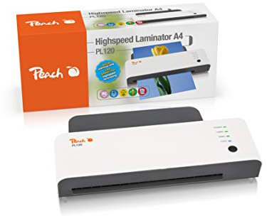 Peach PL120 Laminiergerät DIN-A4| startklar in 1 Minute | 2x125 mic. | 600 mm/min | inkl. 10 Laminierfolien | spart bis zu 60% Energie | Heißlaminiergerät