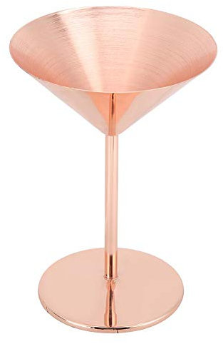 Fdit 200 ml Copas de Martini de acero inoxidable irrompibles Copas de Margarita de acero inoxidable 304 reutilizables Vasos de Martini irrompibles Aptas para lavavajillas Oro rosa