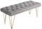 HOMCOM Sitzbank Polsterbank Pianobank Schuhbank mit Samtoptik Bettbank Klavierbank für Schlafzimmer, Wohnzimmer, Flur, Metall Grau 116 x 44,5 x 49 cm
