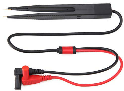 Fafeicy Tragbares SMD SMT-Testclip-LCR-Messgerät für Multimeter - Kondensator-Widerstandstester, Pinzette und Bananenstecker