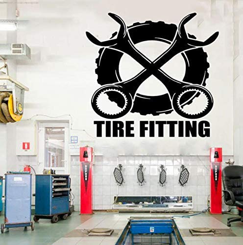Accessori Per Pneumatici Adesivo Murale Decorazione Autofficina Vinile Logo Rimovibile Servizio Auto Decalcomanie Da Muro Design Interni Murale 45X42Cm