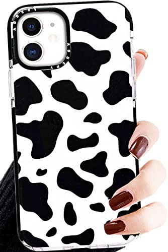 Abbery Designed for iPhone 11 Case, Cute Cow Print Clear Silicone Phone Cover Cows Pattern Cases Compatible for iPhone 11 6.1 (2020)