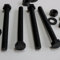 10x Tornillo de cabeza Hexagonal Polipropileno Negros (PP), Pernos Tornillos y Tuercas de Plástico, M8 x 100mm, arandelas