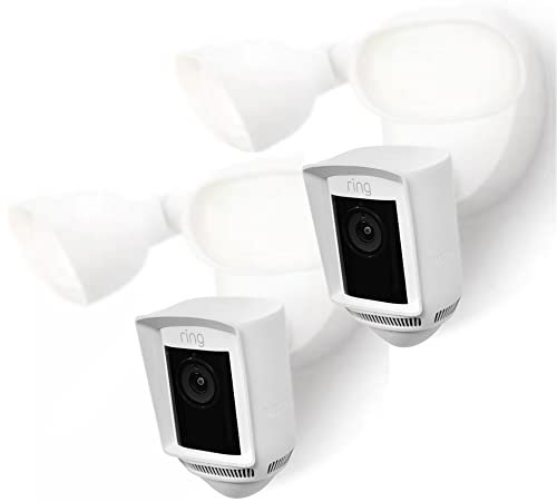 Silicone Skin Case Compatible with Ring Floodlight Cam Wired Pro - Sun Glare, UV & Weather Protection Skins Cover (White, 2 Pack)