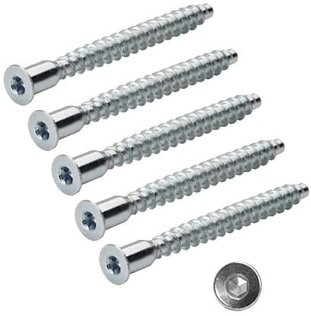 TERF® 7.0 X 50mm Confirmat Screw 7.0 X 50mm Hex Allen Key Flat Head Socket Confirmat Screws Use for Flat Pack Wood Chipboard Furniture and Multi Purpose use in Furniture Industry - Pack of 50