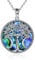 YAFEINI Triple Moon Goddess Necklace Sterling Silver Pentagram Pentacle Tree of Life Pendant Necklace Pagan Wiccan Magic Amulet Jewellery for Women Men (A-Abalone Triple Moon Necklace)