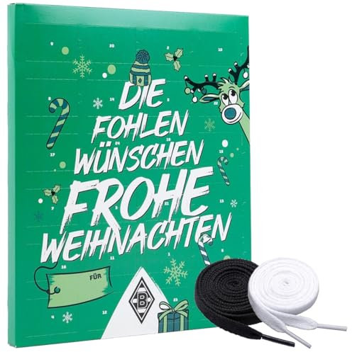 Borussia Mönchengladbach Weihnachtskalender Adventskalender 1. Bundesliga 1 Bierdeckel oder Fan Schnürsenkel 2 Paar (Borussia Mönchengladbach mit Fan Schnürsenkel)