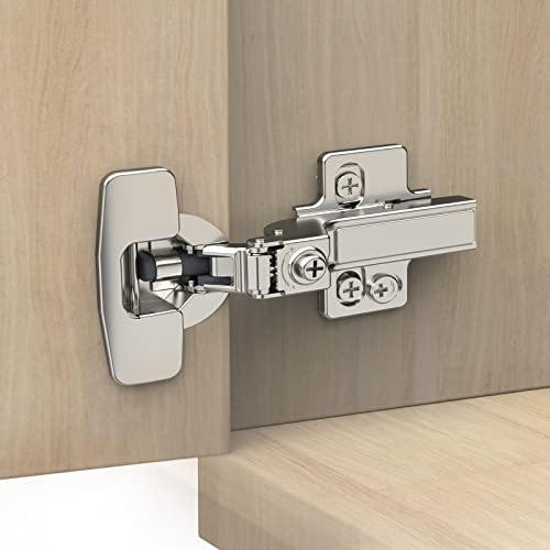 Chibery 10 Pack Frameless Inset Soft Close Concealed European Hinges, Self Closing Satin Nickel, 105 ° Open Angle 4D Adjustment, Speed Control, Clip On, Stainless Steel for Cabinet Door
