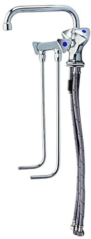 BieTal® Gastronomie Spülbeckenhahn Niederdruck Mischbatterie für 2 Becken mit 30 cm Unterspülung
