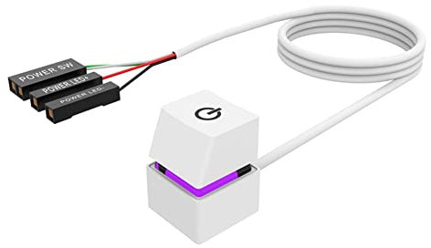 Iegefirm 2 m de luces LED portátiles, interruptor de escritorio para ordenador, cable externo de encendido/apagado, luz RGB