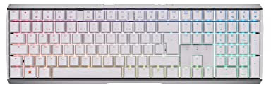 CHERRY MX 3.0S Wireless, Kabellose mechanische Gaming-Tastatur mit RGB-Beleuchtung, Französisches Layout (AZERTY), Bluetooth-, Funk- oder Kabelverbindung, MX RED Switches, Weiß