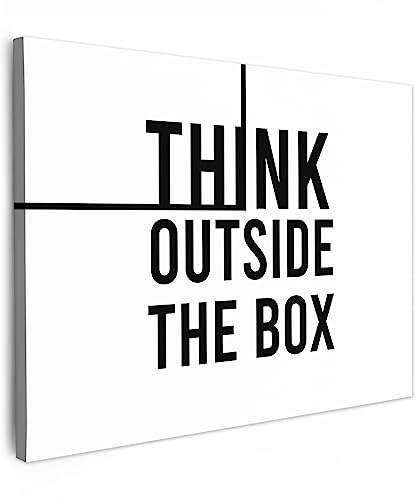 MuchoWow© Bilder Wohnzimmer Deko Modern Wandbild Foto auf Leinwand Bild | 70x50 cm - Schlafzimmer Room Decor Geschenke Think outside the box' - Sprichwörter - Englisch - Sprüche