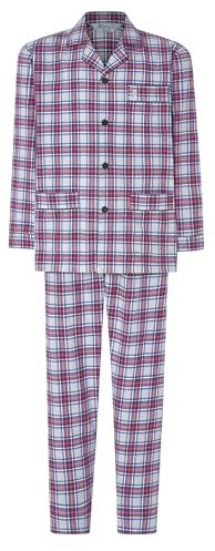 El Búho Nocturno Pyjama Homme Hiver Polaire Chaud Noël - Flanelle Coton 100% / Velours - Ensemble Deux Pièces Combinaison Pantalon Top Manches Longues Grande Taille - 100% Coton, Rouge 2813, 3XL