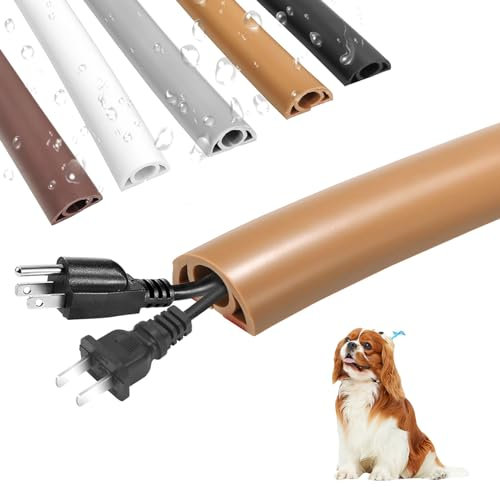 KADIO Kabelkanal Selbstklebend Braun Premium Kabelkanal Flexibler Kabelführung für Haus Büro und Schule Geruchsfrei und Beißfest Universaler Boden Outdoor Innenbereich Kabelkanal (braun, 2m)