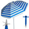 Pincho Sombrilla Playa Grande 200 cm, Antiviento con Protección UV50+, Tubo de Aluminio y 8 Varillas de Fibra de Vidrio, Reclinable con Ventana Superior, Incluye Punta de Aluminio.