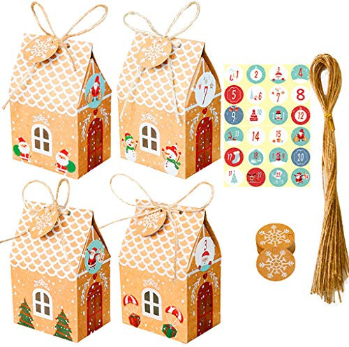 Weihnachten Adventskalender Box Countdown für Zeit Party Coming Boxen für Babyparty Party Überraschung Desserttüten Weihnachten Geschenktüten Verschiedene Größen mit Seidenpapier