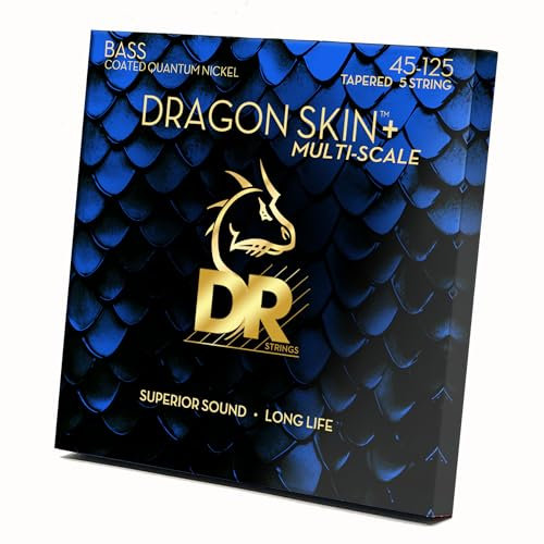 DR DBQM5-45 Dragon Skin+ Quantum Nickel Multiscale Bass Guitar Strings 45-125 - Jeu de cordes pour guitare basse à 5 cordes