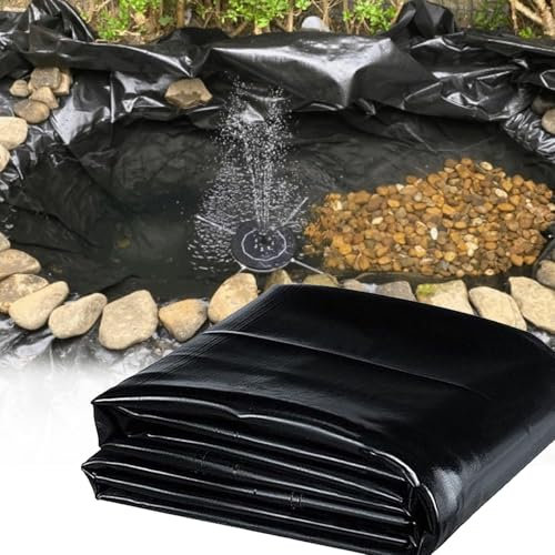 Gaommini Revêtement d'étang extérieur 2x2M 3x2M 5x8M Revêtement d'étang | Membrane Anti-humidité en Feuille de Plastique polyéthylène | Membrane de Piscine de Jardin de sous-Couche Robuste(4x4m)