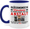 Tasse Tassen 325ml - Glückwunsch zu deiner Flucht aus der Anstalt Abschiedsgeschenk Kollegen | Abschiedsgeschenke für Kollege Geschenk zur Verabschiedung Kollegin - 325 ml - Dunkelblau