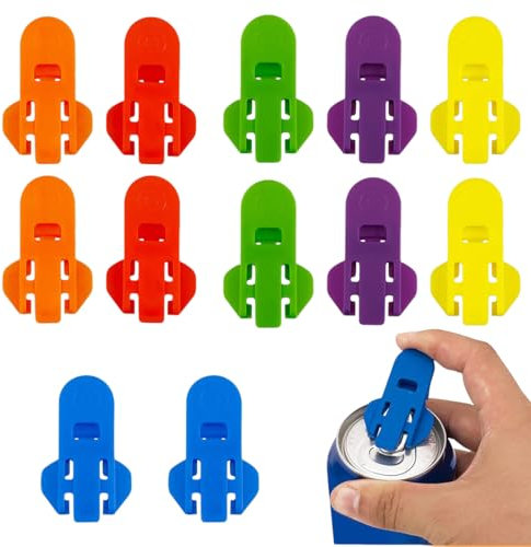 IKOPFLN 12 apriscatole manuali facili da usare, per aprire lattine di birra e bibite, strumento per aprire lattine di bibite gassate, a prova di perdite, per pop, coke, soda, bevande in(Sei colori)