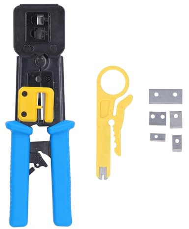 Network Cable Crimp Pliers,Ratchet Crimper RJ Connector Crimping Tool Ethernet Crimping Tool Wire Rope Crimping Tool Kit Wire Crimp Pliers for 8P 6P RJ Connector