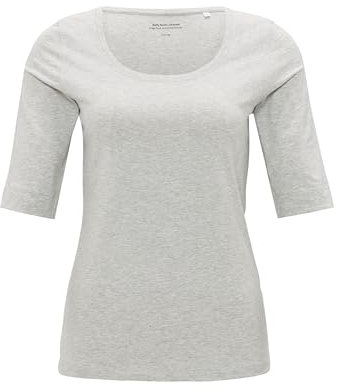 OPUS Damen Kurzarmshirt | SERTA Slim Shirt aus Jersey Hazy Fog Melange, 40