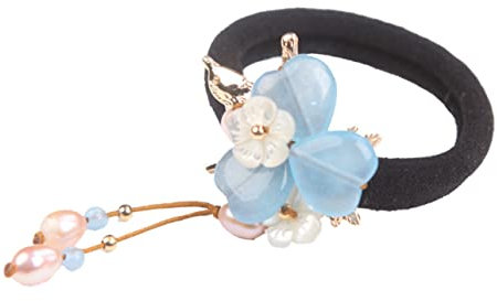 SKISUNO 1pc Chalcedony Petal Hair Tie for Antique Band Accessory for Women Elegant Floral Design for Daily Wear and Gatherings