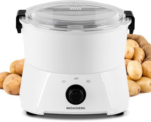 MXBAOHENG P09 - Pelador de patatas eléctrico con hoja y cesta para manos artríticas, pelar 1 kg de patatas, verduras deshidratadas