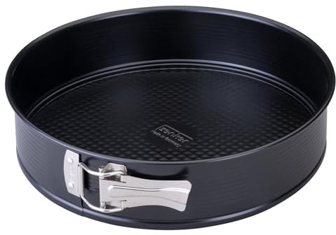 Zenker Springform mit Flachboden Perfect Black Ø 28 cm – Hochwertige Backform aus Stahlblech, Antihaftbeschichtet, Hitzebeständigkeit +230 °C, Made in Germany