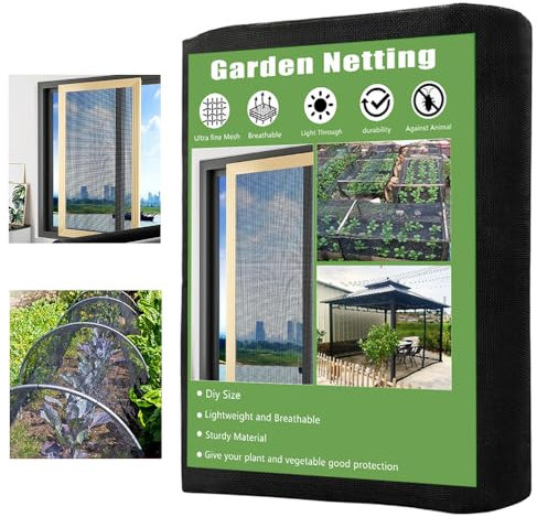 HuaMuDM 3x10m Gemüsenetz,Garten Insekten Netz,Pflanzenschutznetz,Insektennetz Gartennetz,Gemüseschutznetz,SchädlingsschutzNetz,Insektenschutznetz,für Pflanzen Gemüse Obst Blumen,Fenster Tür
