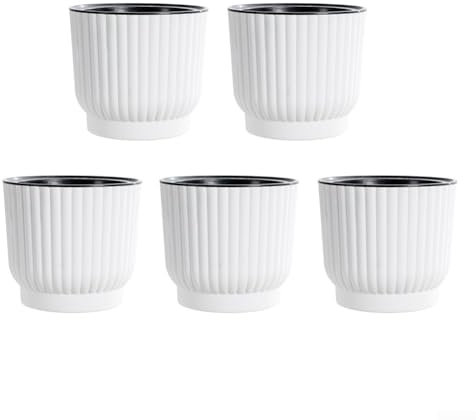 UTTASU Ästhetische Pflanzgefäße aus Kunstharz im 5er-Pack, für vielbeschäftigte Pflanzenbesitzer (100 mm)