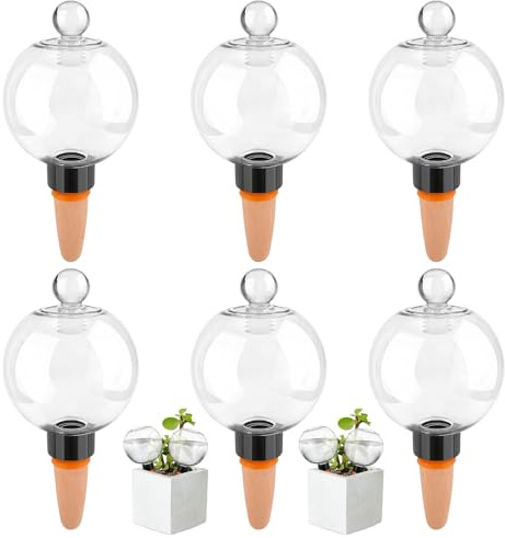 Bewässerungskugeln für Pflanzen, 6 Stück Tonkegel Bewässerung Automatische | 500ml Transparente Wasserspender Pflanzen, Pflanzen Bewässerungssystem für Urlaub Drinnen & Draußen