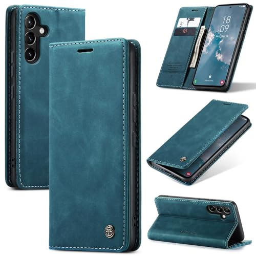 Ottcooed Coque pour Samsung Galaxy A54 5G, Etui Protection Housse Premium en Cuir PU, Emplacements Cartes Magnétique Pochette de Portefeuille Flip Case pour Samsung Galaxy A54 5G - Turquoise